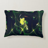 抽象芸術の金属の葉は派手な痕跡を持ち、暗い上に アクセントクッション (裏面)