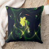 抽象芸術の金属の葉は派手な痕跡を持ち、暗い上に クッション (ブランケット)