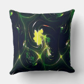 抽象芸術の金属の葉は派手な痕跡を持ち、暗い上に クッション (裏面)