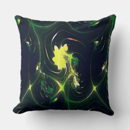 抽象芸術の金属の葉は派手な痕跡を持ち、暗い上に クッション