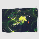 抽象芸術の金属の葉は派手な痕跡を持ち、暗い上に ゴルフタオル (横)