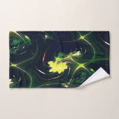 抽象芸術の金属の葉は派手な痕跡を持ち、暗い上に バスタオルセット (ハンドタオル)