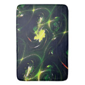 抽象芸術の金属の葉は派手な痕跡を持ち、暗い上に バスマット (正面縦)