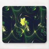 抽象芸術の金属の葉は派手な痕跡を持ち、暗い上に マウスパッド (正面)