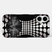 抽象芸術の銀色モノグラムの Case-Mate iPhoneケース (裏面 (横))