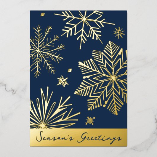 抽象芸術の雪片シーズンのご挨拶 箔シーズンカード (正面)