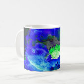 抽象芸術の青いケシ抽象芸術の花フローラ コーヒーマグカップ (正面左)