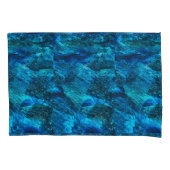 抽象芸術の青いブラシストローク 枕カバー (正面)