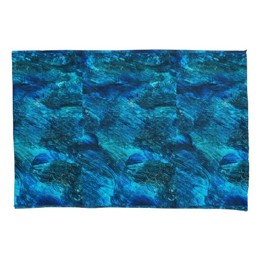 抽象芸術の青いブラシストローク 枕カバー (正面)