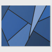 抽象芸術の青いポリゴンのギフトラップ ラッピングペーパー (フラット)