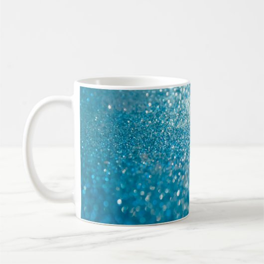 抽象芸術の青いライト芸術的、背景。 コーヒーマグカップ (左)