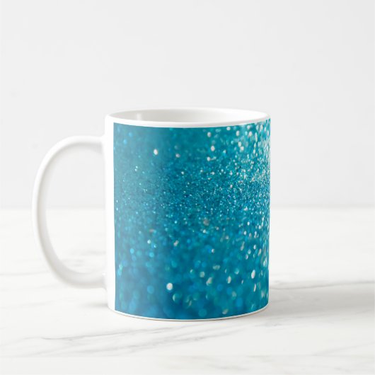 抽象芸術の青いライト コーヒーマグカップ (左)