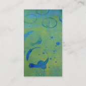 抽象芸術の青い円の緑 名刺 (裏面)