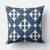 抽象芸術の青い幾何形状 クッション (裏面)