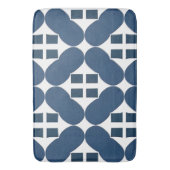 抽象芸術の青い幾何形状 バスマット (正面縦)