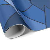 抽象芸術の青い幾何形状 ラッピングペーパー (ロールコーナー)