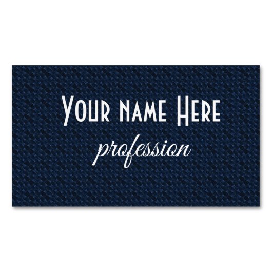 抽象芸術の青い格子模様 マグネット名刺 (正面)