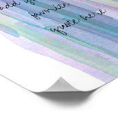 抽象芸術の青い水の色ストライプあなたの引用文を追加 ポスター (角)