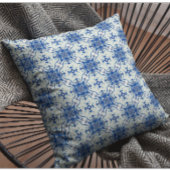 抽象芸術の青い白いタイルパターン クッション