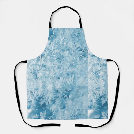抽象芸術の青い羽と雪 エプロン (正面)