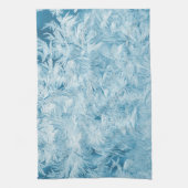 抽象芸術の青い羽と雪 キッチンタオル (縦)