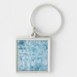 抽象芸術の青い羽と雪 キーホルダー