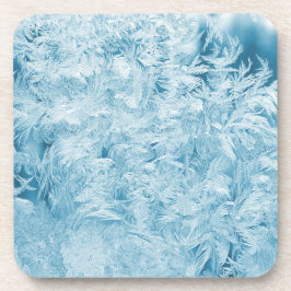 抽象芸術の青い羽と雪 コースター