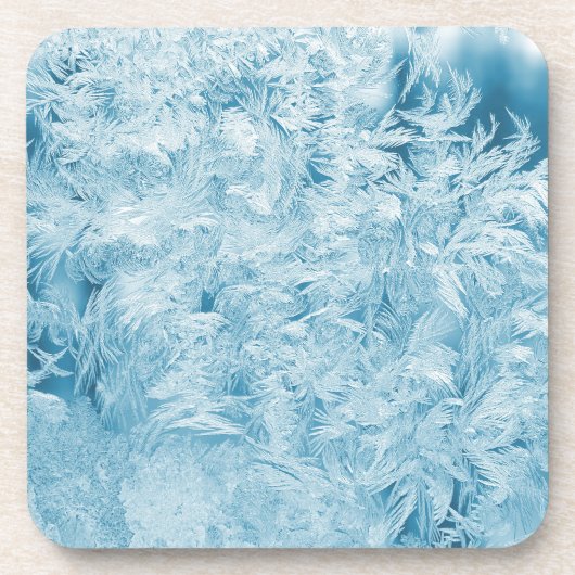 抽象芸術の青い羽と雪 コースター (正面)