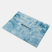 抽象芸術の青い羽と雪 ドアマット (アングル)