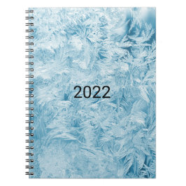 抽象芸術の青い羽と雪 ノートブック