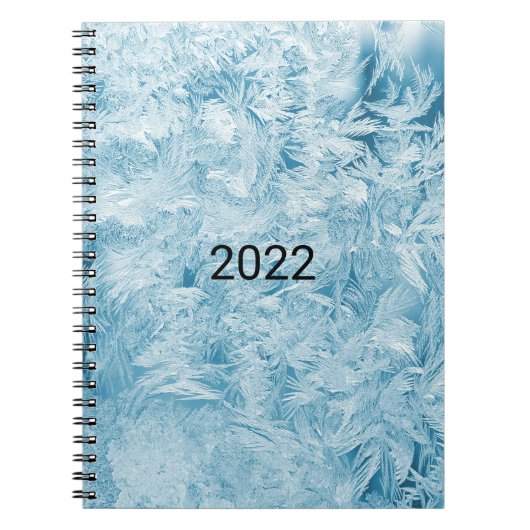 抽象芸術の青い羽と雪 ノートブック (正面)