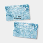 抽象芸術の青い羽と雪 バッジ (表裏)