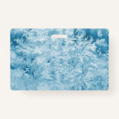 抽象芸術の青い羽と雪 バッジ (裏面)