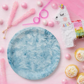 抽象芸術の青い羽と雪 ペーパープレート (パーティー)