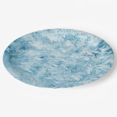 抽象芸術の青い羽と雪 ペーパープレート (アングル)