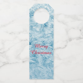 抽象芸術の青い羽と雪 ボトルネックタグ