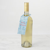 抽象芸術の青い羽と雪 ボトルネックタグ (アングル)