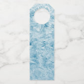 抽象芸術の青い羽と雪 ボトルネックタグ (裏面)