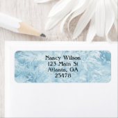 抽象芸術の青い羽と雪 ラベル (インサイチュ)