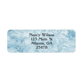 抽象芸術の青い羽と雪 ラベル