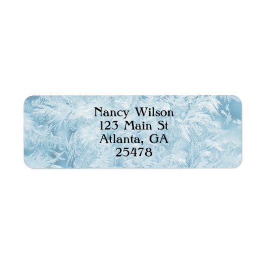 抽象芸術の青い羽と雪 ラベル (正面)