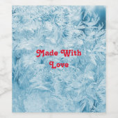 抽象芸術の青い羽と雪 ワインラベル (シングルラベル)