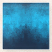 抽象芸術の青い背景 ガラスコースター (正面)