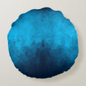 抽象芸術の青い背景 ラウンドクッション (裏面)