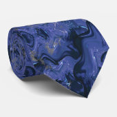 抽象芸術の青と白の旋回パターン ネクタイ (ロール)