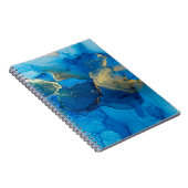 抽象芸術の青と金ゴールドの断片カラフルbackgr ノートブック (右側)