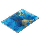 抽象芸術の青と金ゴールドの断片カラフルbackgr ノートブック (左側)