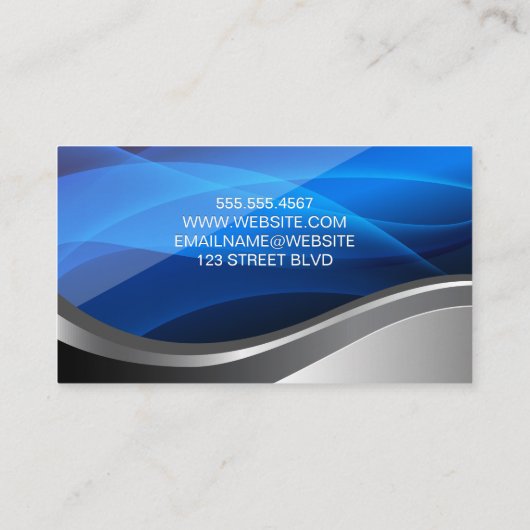 抽象芸術の青 | Qrコード名刺 名刺 (裏面)