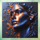 抽象芸術の顔のエンボスポートレート ウィンドウサイン (シート3)