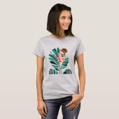 抽象芸術の顔の木の葉後ろ Tシャツ (正面フル)